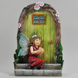 Fairy Garden Butterfly & Door Tree Garden Home Decor Gift Figurine Pixie Dress