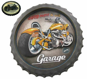 Vintage Metal 3D LED Logo Sign Garage Motorcycle Beer Cap Man Cave Wall Plaque
