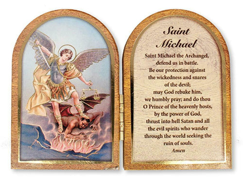 St Michael Folding Plaque Diptych Religious Ornament Decoration-OsirisTradingUK