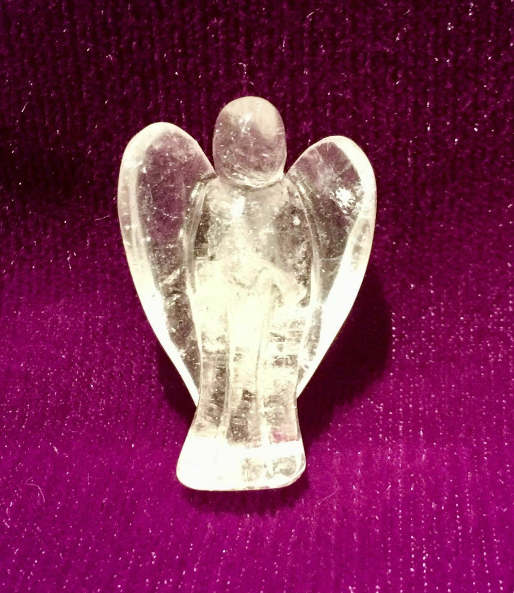 Clear Crystal Carved Pocket Crystal Angel Healing Crystals Guardian Protection