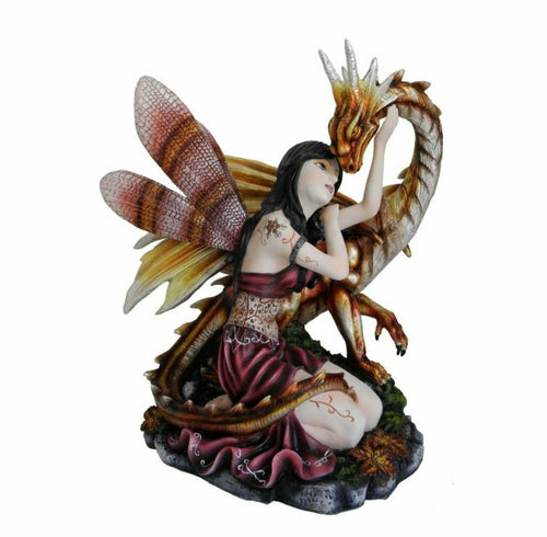 Large Fairy and Dragon Companion Sculpture Statue Mythical Creatures Figure Gift-OsirisTradingUK