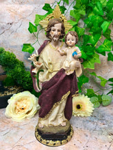 Load image into Gallery viewer, Statue of Joseph and Baby Jesus Religious Ornament Figure Home Decor Sculpture
