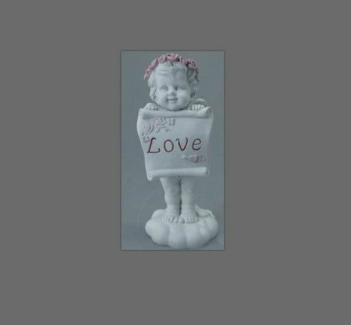 Guardian Angel Figurine Cherub Holding Love Sign Statue Ornament Sculpture Gift-Collectables:Fantasy, Myth & Magic:Mythical Creatures:Angels-OsirisTradingUK