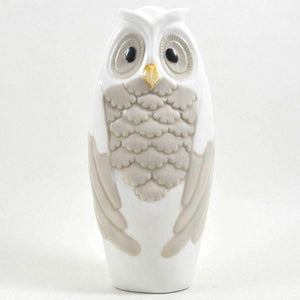 PAIR of White Ceramic Owls Ornaments Statues Home Decorations Figurines Gift