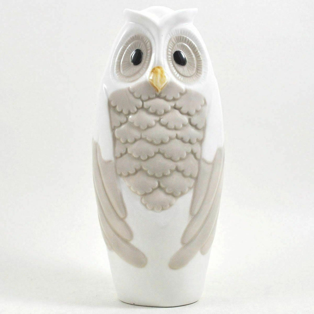 PAIR of White Ceramic Owls Ornaments Statues Home Decorations Figurines Gift