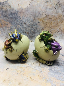Pair of Dragon Eggs Hatchlings Figurines Fantasy Dragons Collection