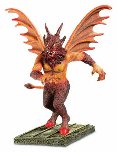 Red Horned Demon Figurine Statue Ornament Hell Devil Night Creature