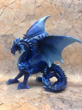 Charger l&#39;image dans la galerie, Fierce Blue Dragon Statue Gothic Dragons Collection Fantasy Sculpture Ornament-OsirisTradingUK
