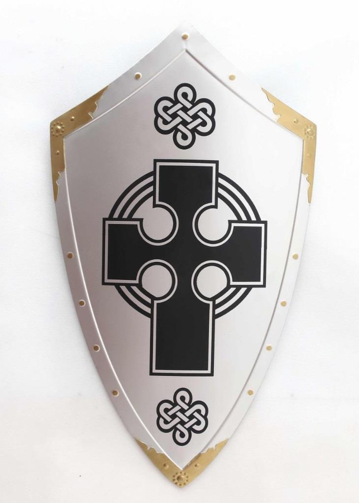 Large Celtic Cross Medieval Style Templar Knight Shield Wall Plaque Home Decor-OsirisTradingUK