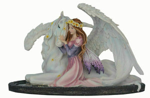 Large Fairy and Pegasus Companion Sculpture Statue Mythical Creatures Figure-OsirisTradingUK