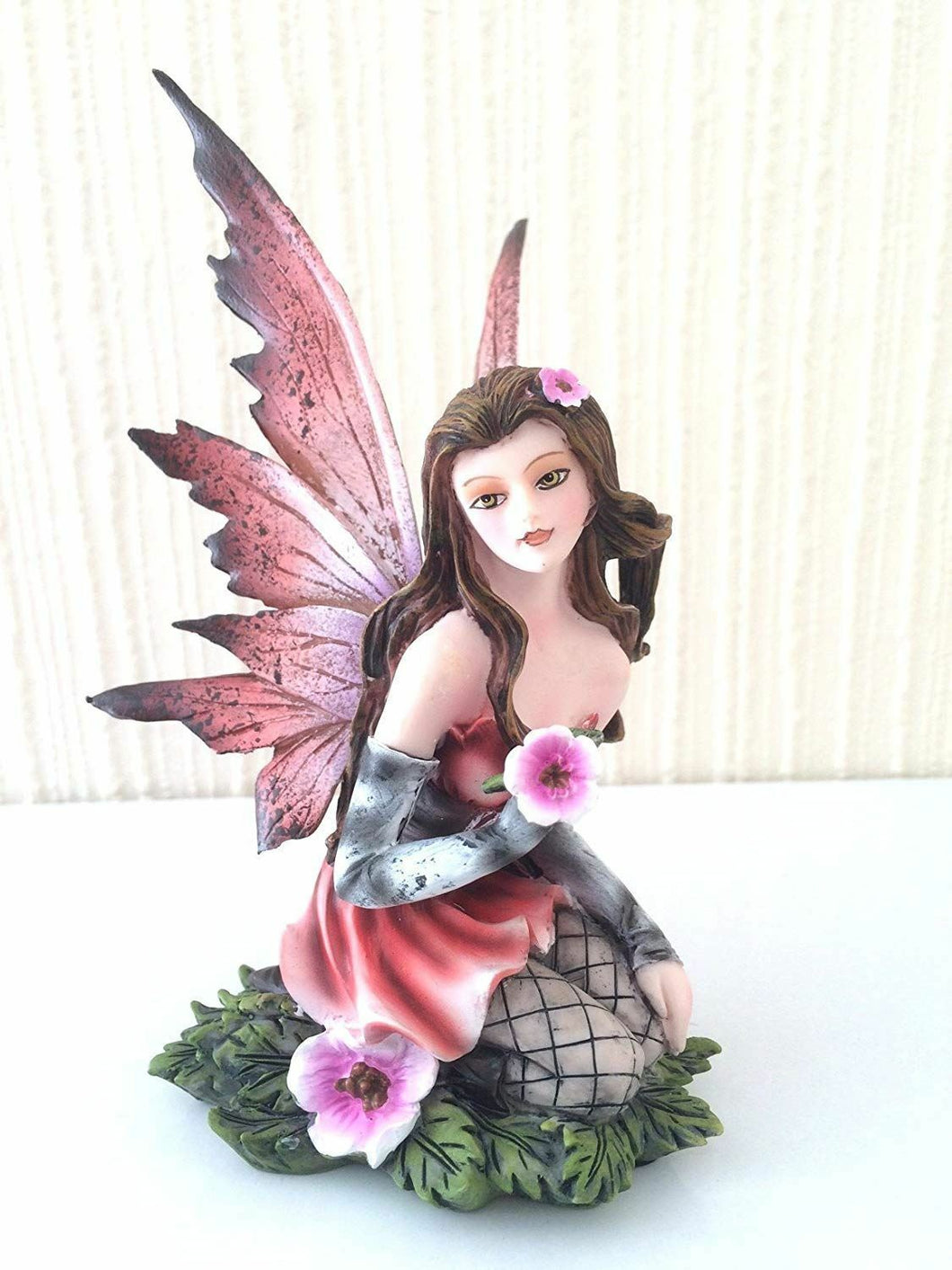 Flower Fairy Holding Pink Flower Figurine Statue Ornament