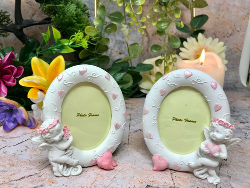 Pair of Guardian Angel Figurine Cherub Photo Frame Statue Ornament Sculpture-Collectables:Fantasy, Myth & Magic:Mythical Creatures:Angels-OsirisTradingUK