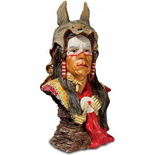 Realistic Effect Native American Indian Bust Sculpture Figure