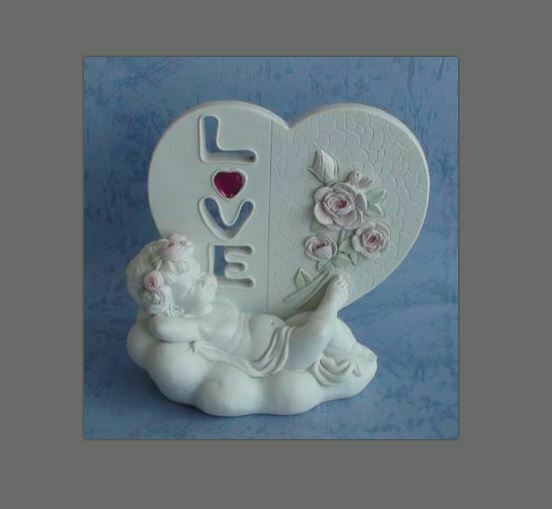 Guardian Angel Figurine Cherub Love Heart Statue Ornament Sculpture Gift