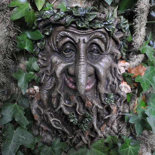 Treant Face Wall Plaque Large Garden Greenman Decorative Garden Wall Plaque-OsirisTradingUK