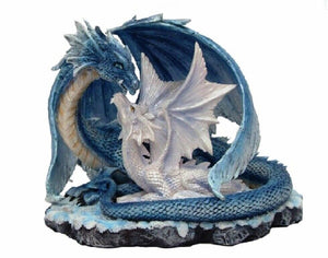 MOTHER AND BABY DRAGON STATUE ORNAMENT HOME DECORATION FIGURINE GOTHIC GIFT-OsirisTradingUK