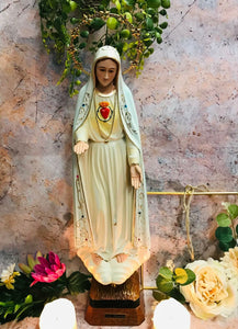 Large Sculpture Blessed Sacred Heart of Mary Statue Ornament Figurine