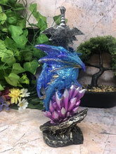 Load image into Gallery viewer, Blue Dragon Guardian Fantasy Sculpture Mythical Statue Ornament Gothic Dragons-OsirisTradingUK
