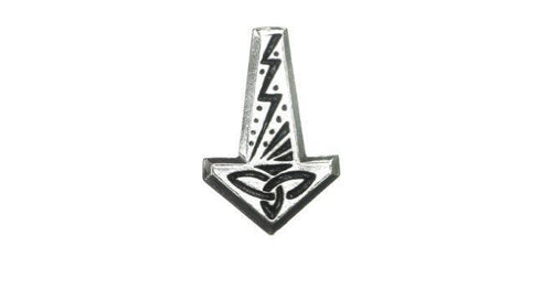 Pewter Thor's Hammer Mjollnir Brooch-OsirisTradingUK