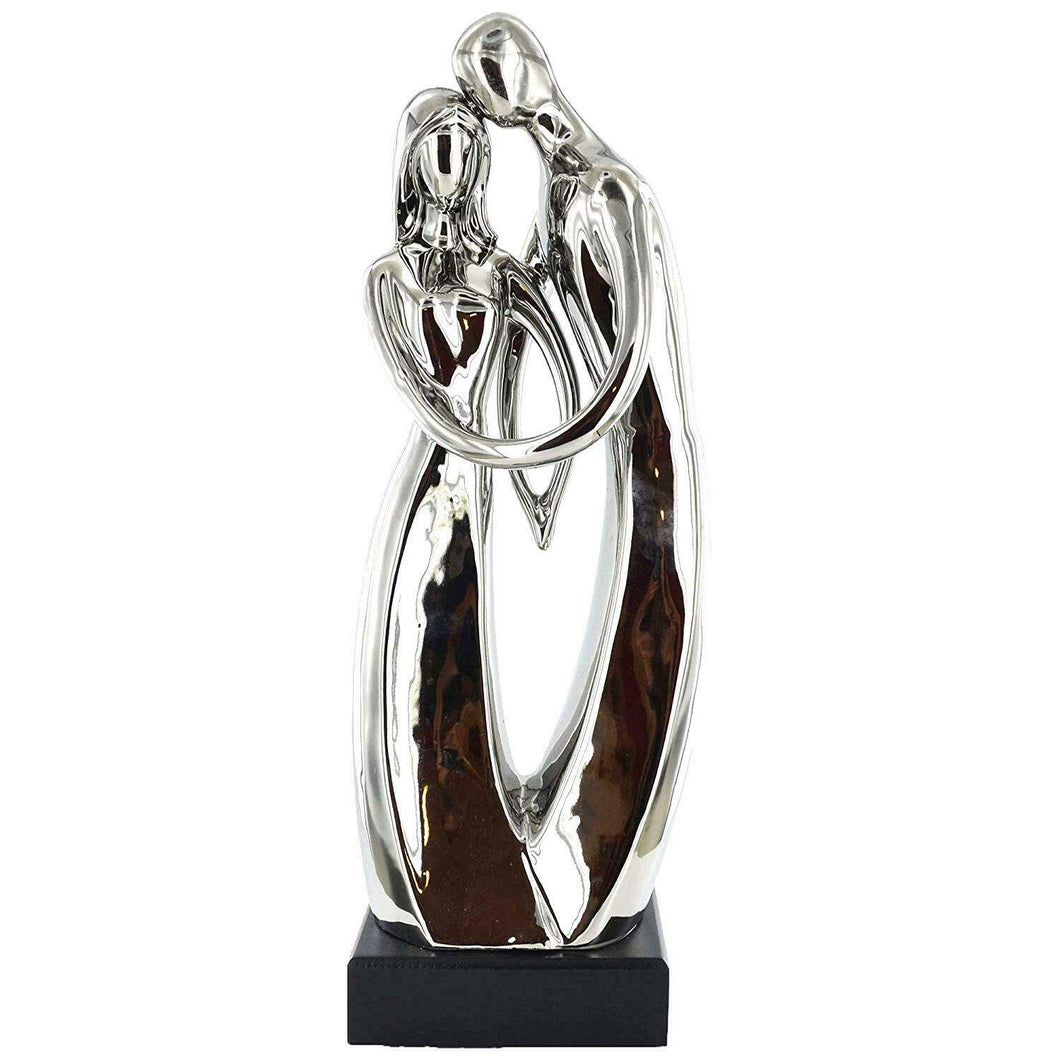 Abstract Silver Lovers Sculpture Statue Ornament Figure Gift