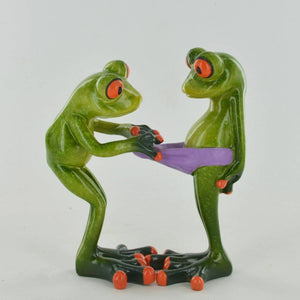 Comical Frogs - Cheeky Pants Small Resin Figurine Great For Home Gift