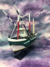 Load image into Gallery viewer, Nautical Boat Home Decoration Bathroom Ornament Fishing Trawler Green
