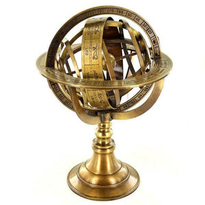 Armillary Globe Brass Nautical Sphere Earth Zodiac Horoscope Constellations