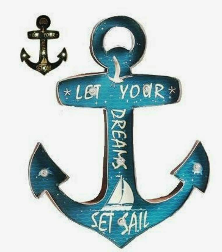 Vintage Metal 3D LED Logo Nautical Sign Garage Anchor Sail Man Cave Wall Plaque-OsirisTradingUK