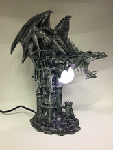 Load image into Gallery viewer, Silver Dragon Light Lamp Ornament Fantasy Dragons Art Sculpture Statue Ornament

