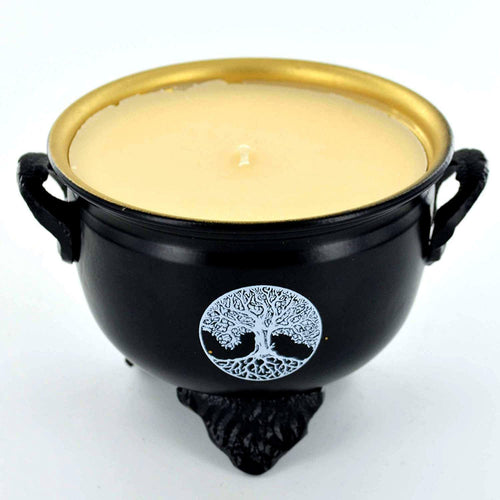Cauldron SOYA Wax Candle Tree of Life Pagan Altar Wiccan Supplies Decoration-OsirisTradingUK