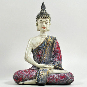 Sitting Thai Buddha Figure Spiritual Sculpture Garden Ornament Meditation Statue