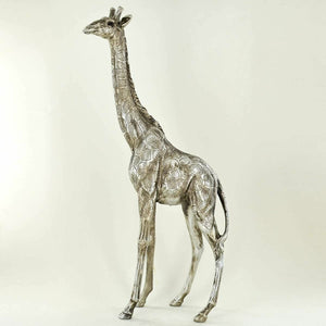 Giraffe Antique Silver Sculpture Beautiful Home Decor Ornament Statue Figurine