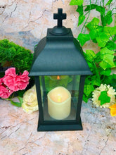 Load image into Gallery viewer, Flameless Lantern Grave Decoration Memorial Ornament with Cross
