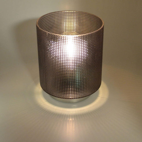 Grey LED Moroccan Style Glass Battery Powered Lantern Home Decor Lighting-OsirisTradingUK