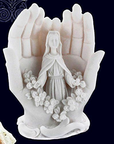 Alabaster Virgin Mary Figurine Statue - Religious Gift-OsirisTradingUK