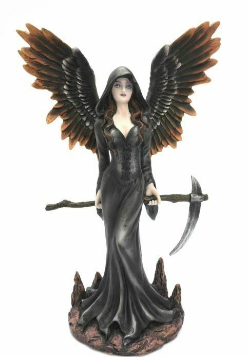 Dark Gothic Fallen Angel of Death Sculpture Mythical Occult Statue Ornament