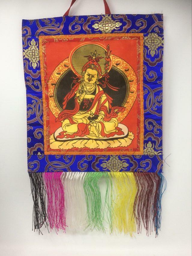 Buddha Brocade Thangka Wall Hanger Banner Altar Decoration Meditation Feng Shui-OsirisTradingUK