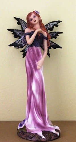 Burgundy Flower Fairy Standing Display Figurine Statue Ornament-OsirisTradingUK