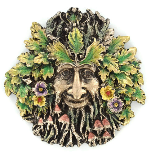 Greenman Oak Wall Plaque Garden Ornament Summer Tree Man House Decoration-OsirisTradingUK