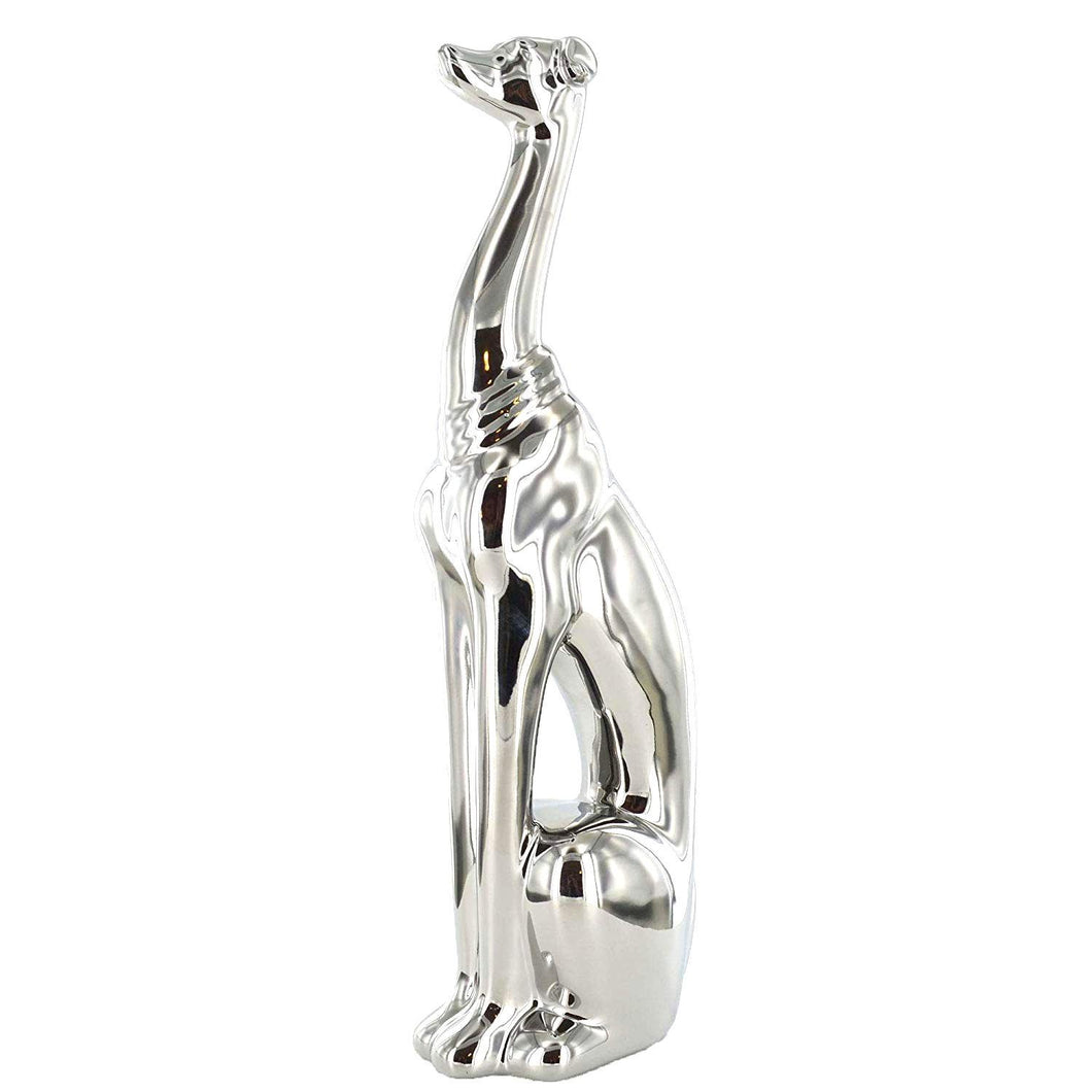Abstract Silver Greyhound Sculpture Statue Decoration Ornament or Gift