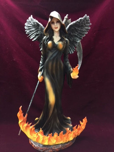 Large Dark Angel of Fire Goddess Sculpture Occult Gothic Statue Figure Gift-OsirisTradingUK