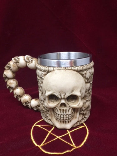 Alchemy Skull Tankard Sculpture Figurine Gothic Horror Ornament Decoration Gift-OsirisTradingUK