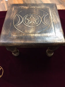 Wooden Triple Moon Goddess Wiccan Pagan Altar Witchcraft Occult Shrine