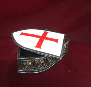 Medieval Style Knight Templar Shield Trinket Box Crusader Decoration Ornament-OsirisTradingUK