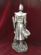 Load image into Gallery viewer, Antique Effect Templar Knight Standing with Sword &amp; Shield Statue Ornament Medieval Gift Sculpture
