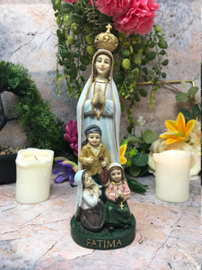 Blessed Virgin Mary Our Lady of Fatima with Children Statue Ornament Figurine