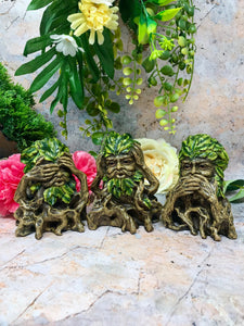 Set of Three Wildwood Wise Tree Men Green Man Ornaments Wicca Home Decoration or Pagan Gift