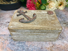 Load image into Gallery viewer, Nautical Anchor Hand Made from Reclaimed Wood Jewellery Box Keepsake Chest
