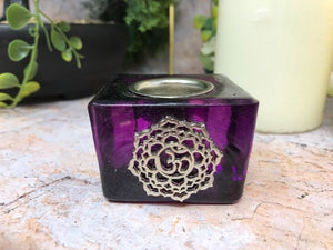 Small Crown Chakra Symbol Candle Holders Reiki Healing