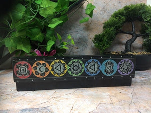 Soapstone Multicoloured Chakra Incense Box Secret Altar Decoration Home Ornament